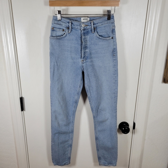 Agolde Nico High Rise Button Fly Straight Slim Jeans Size 25 Organic Cotton Jean - Picture 1 of 8